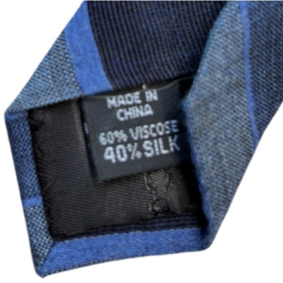 Calvin Klein Navy Blue Striped Necktie - Picture 3 of 6
